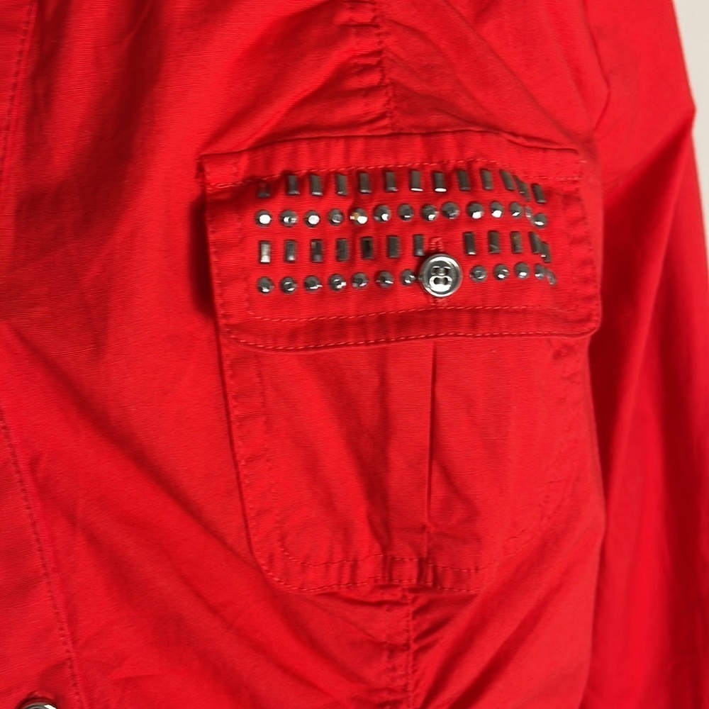 Lane Bryant Red Button Down Blouse Size Women 14 - image 8